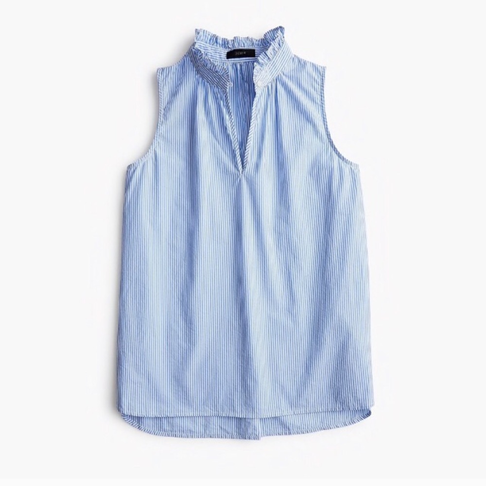 J Crew blue and white Striped Blouse size 14